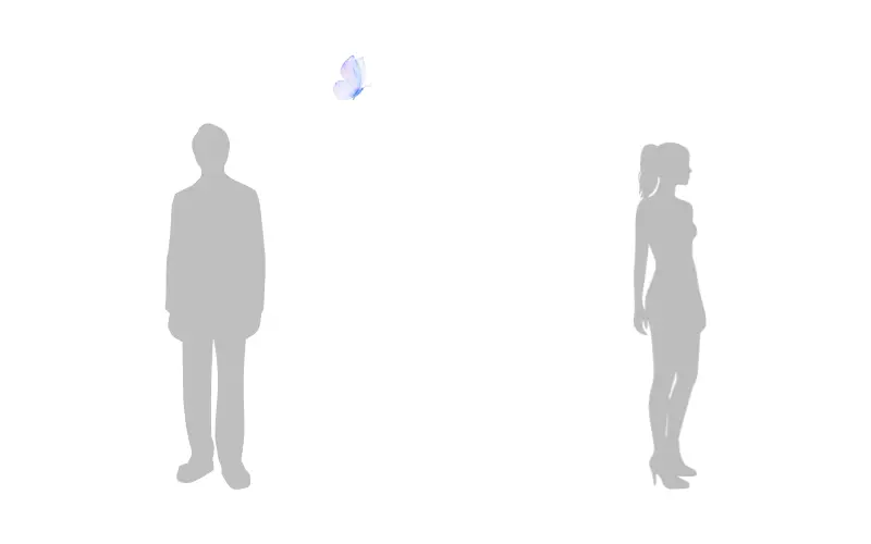 恋愛の嫉妬が比較から生まれる感情であることを表現した、距離のある二人のシルエット画像