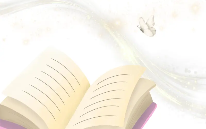 女性向けに作られた恋の物語をイメージした開いた本のイラスト
