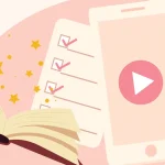 FANZAの始め方をイメージしたアイキャッチ画像。開いた本やチェックリスト、再生ボタン付きのスマホが描かれた初心者向けガイド風デザイン